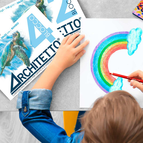Architetto Album da disegno F2 liscio squadrato 110 g