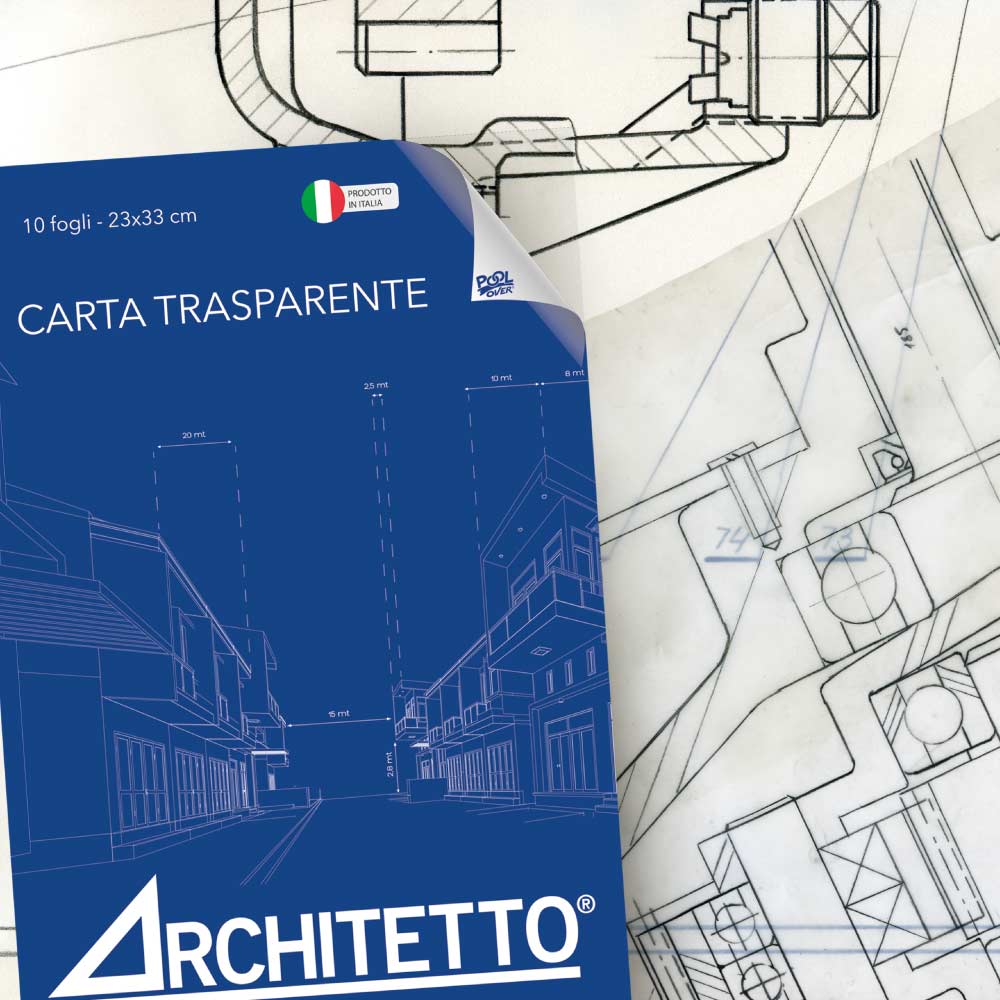 Architetto Blocco carta lucida trasparente 80 g 10 fogli