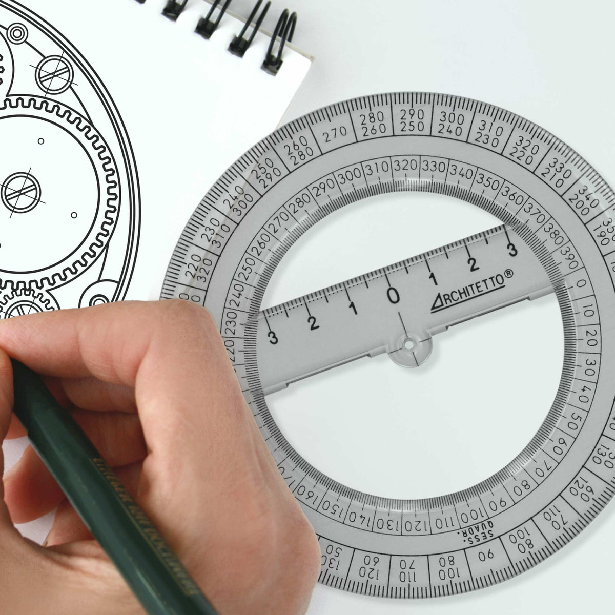 Tinta Unita Goniometro 360 gradi in Kristall-K, 10 cm