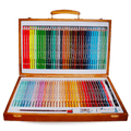 Tinta Unita Valigetta in legno con 72 pastelli colorati