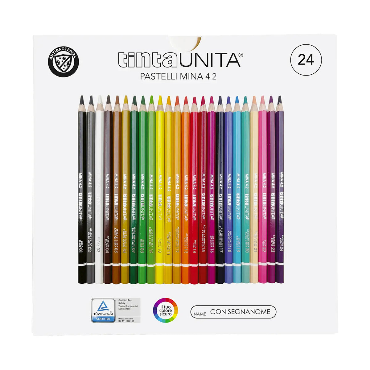 Tinta Unita pastelli colorati 24 colori